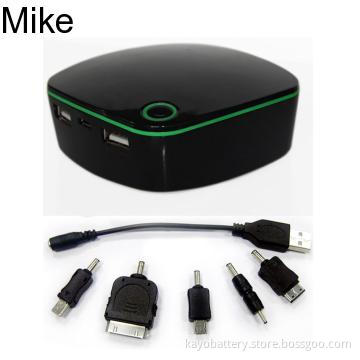power bank  with 6000mAh&1A input, dual output DC5.0 1A and DC500mA